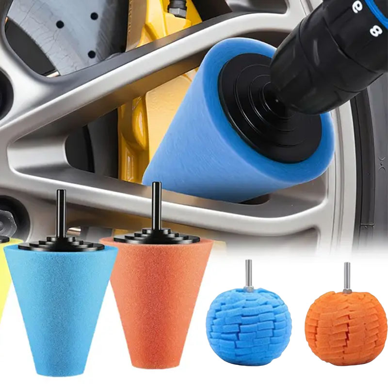 Tech Car Accessories - Kit de tampons éponge de polissage